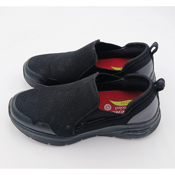 Skechers Relaxed Fit Air-Cooled Memory Foam Black Slip-On Shoes Size‎ 9 - Picture 1 of 8